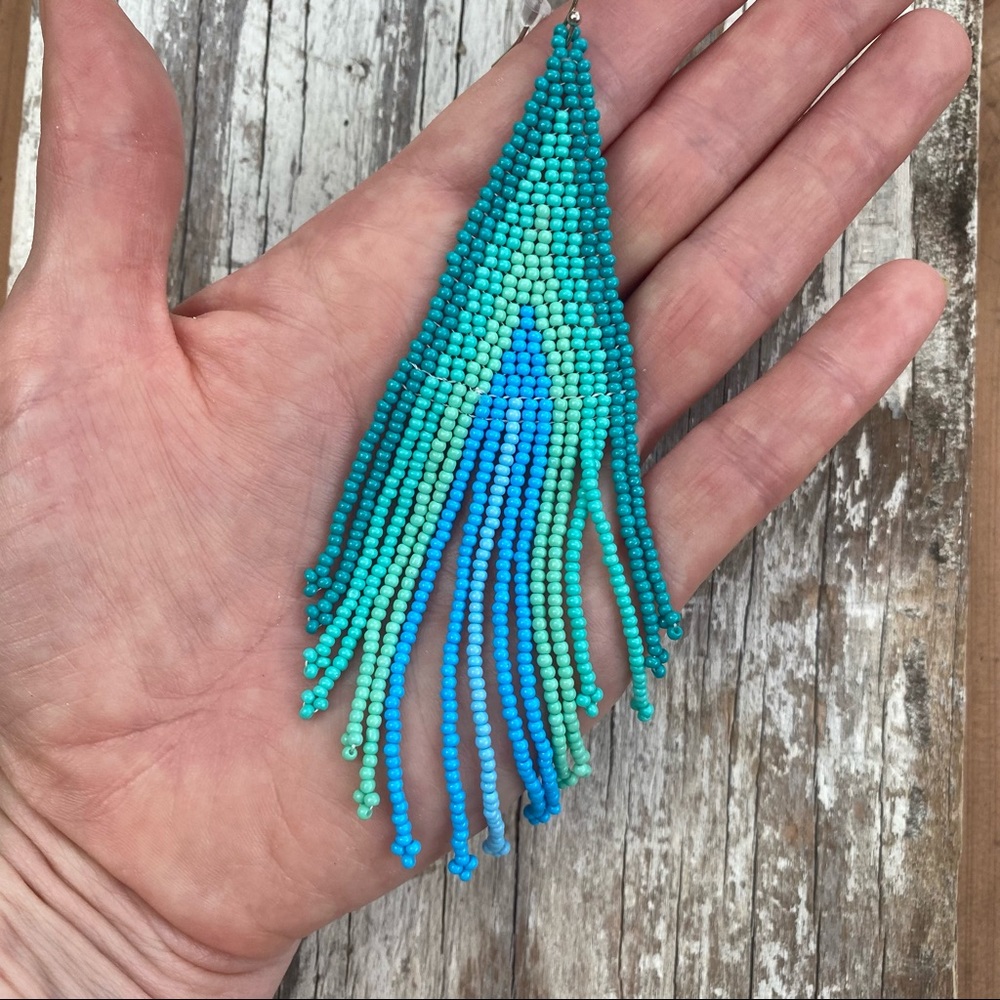 Free People Turquoise Beaded Earrings - Picture 2 of 3